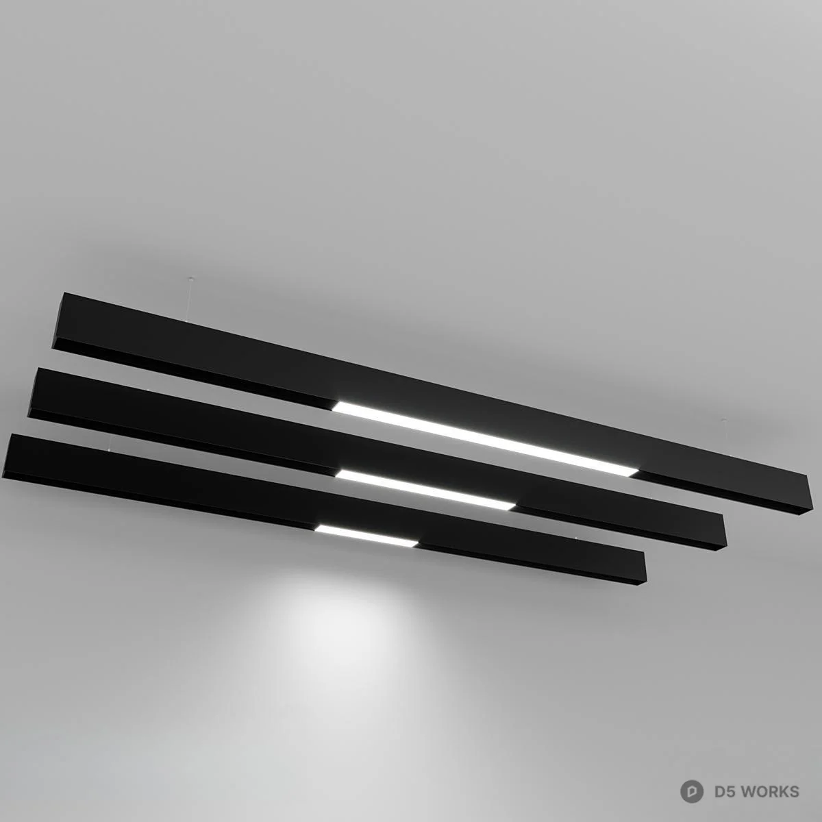 Minimalist Linear Ceiling Light 3d model thumbnail 4