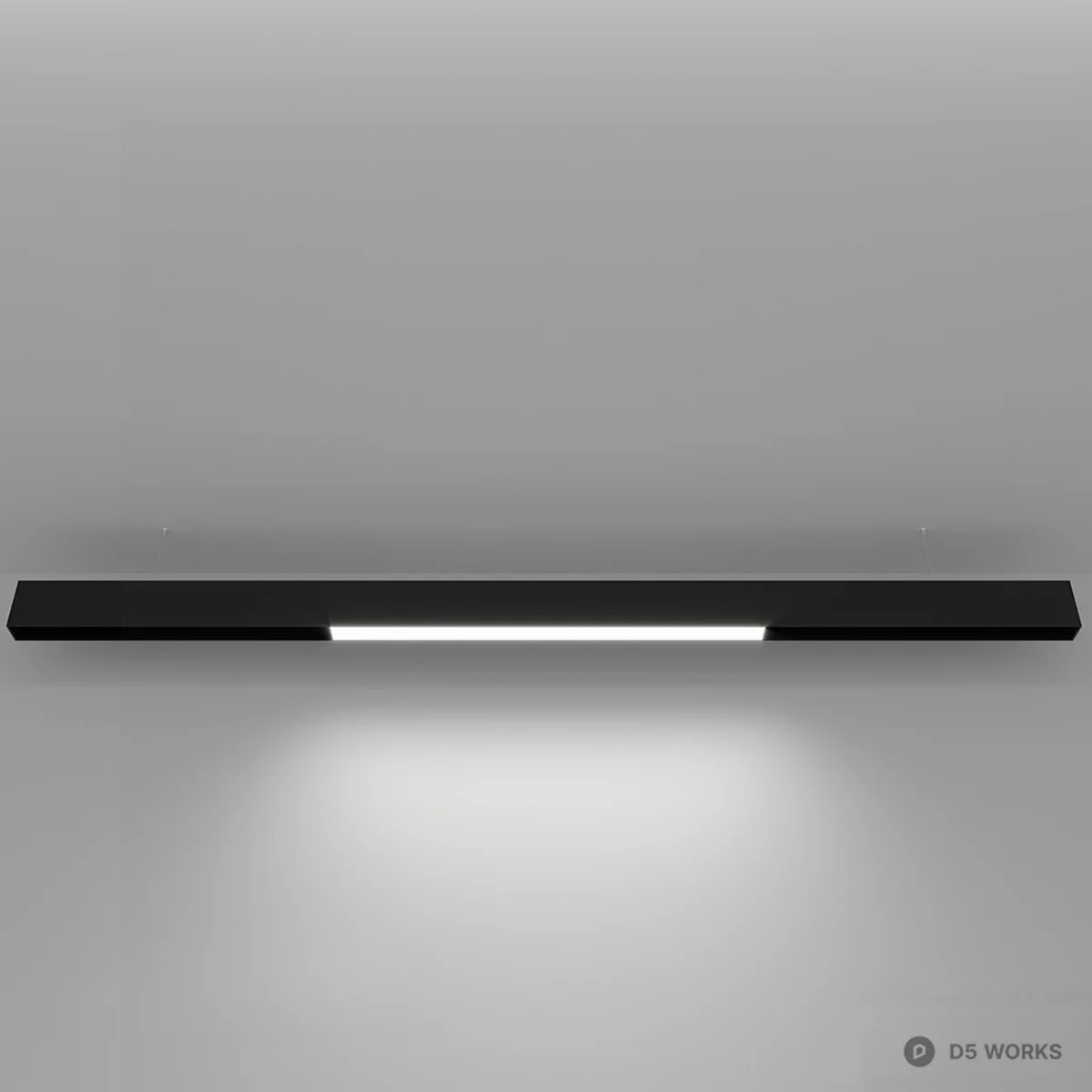 Minimalist Linear Ceiling Light 3d model thumbnail 2