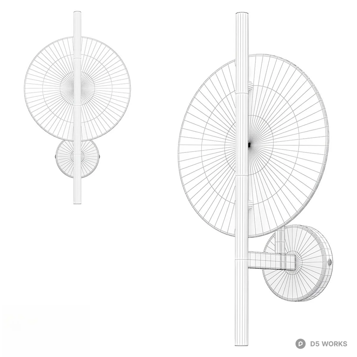 Pleated Fabric Pendant Lamp 3d model thumbnail 2