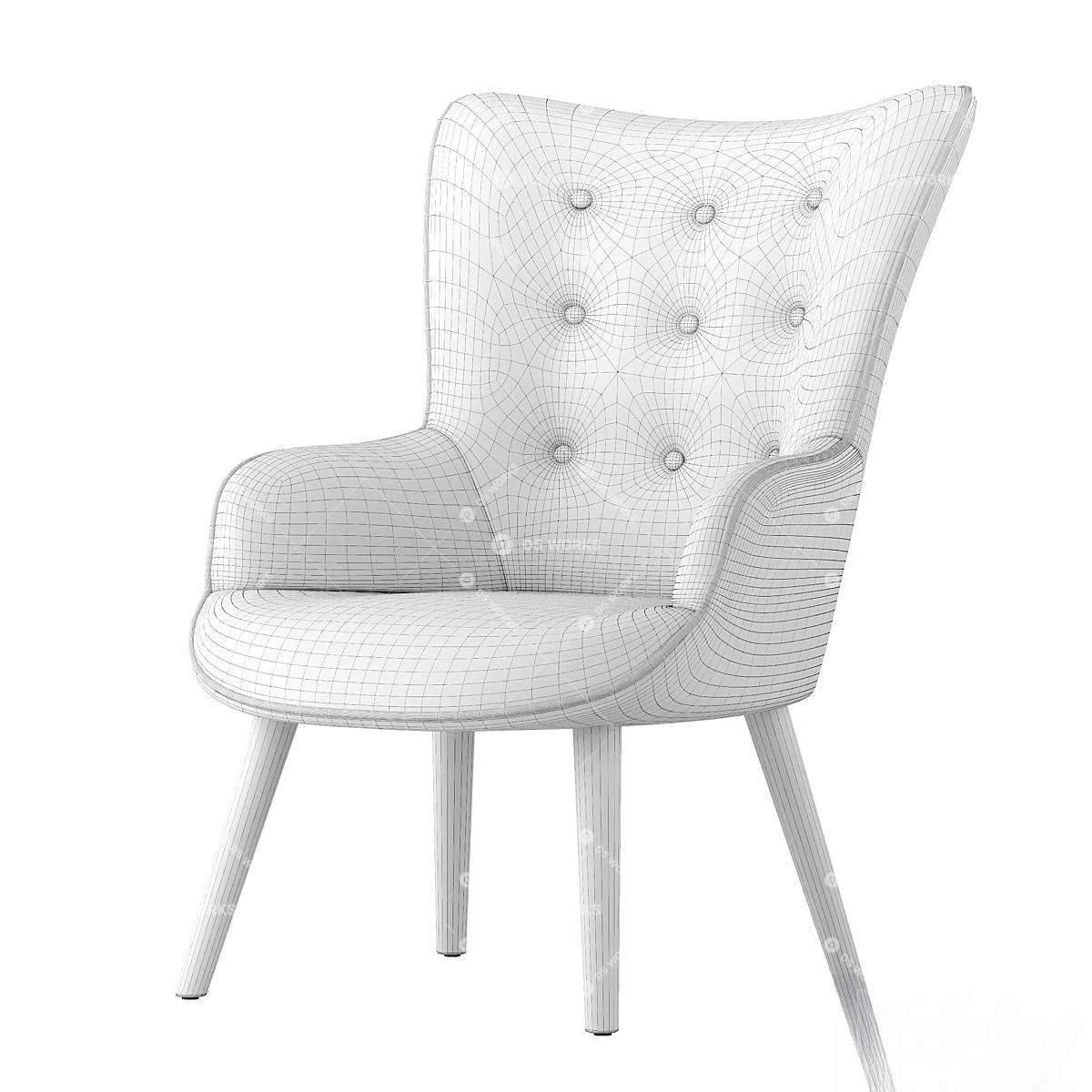 Postmodern Armchair 3d model thumbnail 7