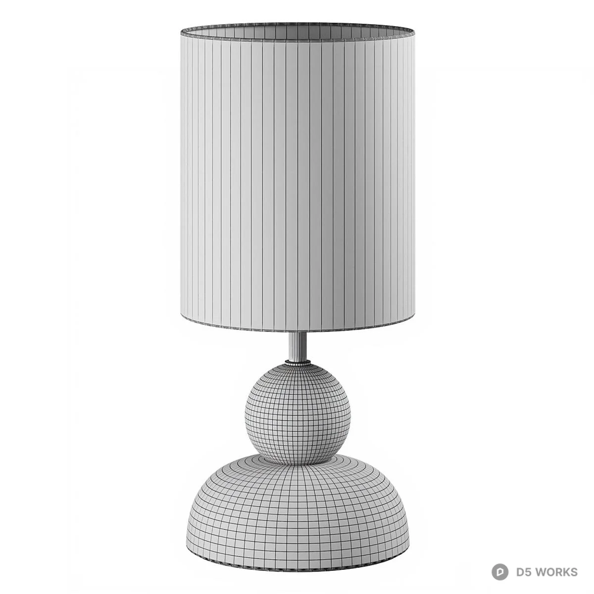 Ceramic Base Table Lamp With Textured Shade 3d model thumbnail 3