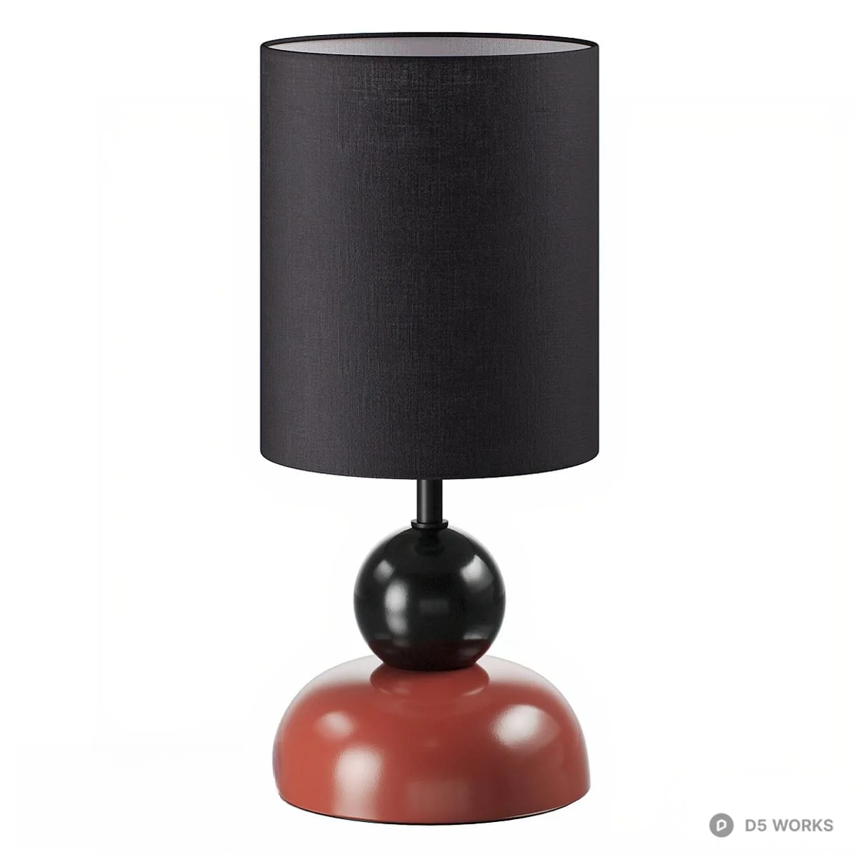 Ceramic Base Table Lamp With Textured Shade 3d model thumbnail 2