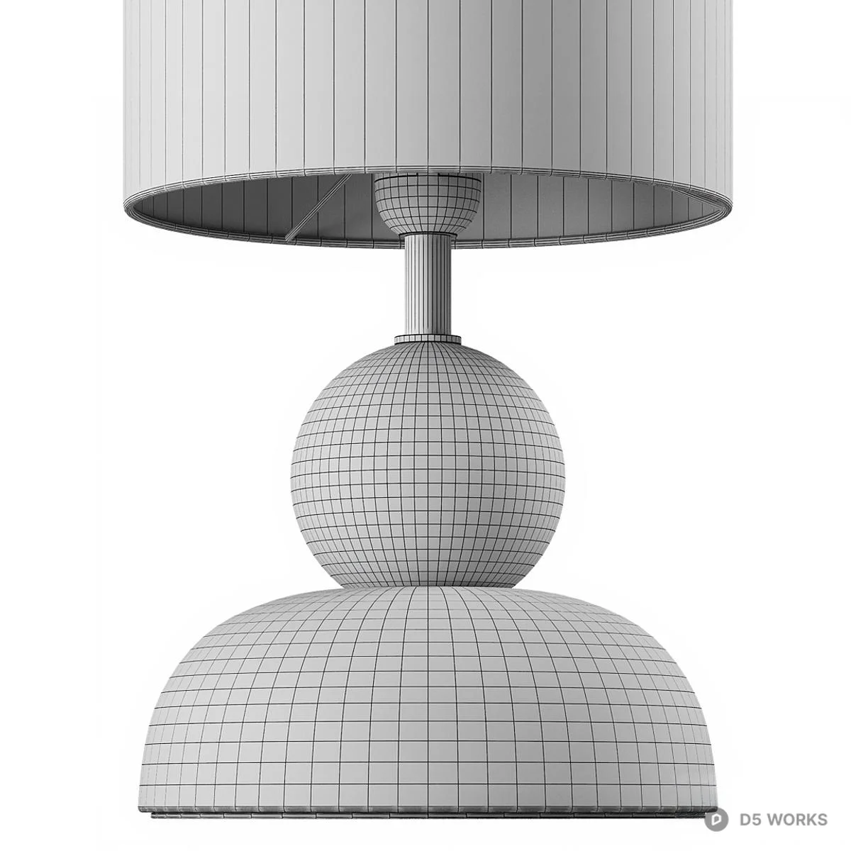 Ceramic Base Table Lamp With Textured Shade 3d model thumbnail 4