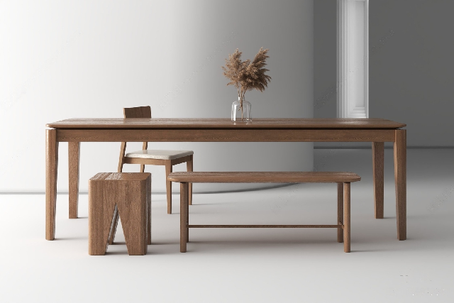 Organic Modern Dining Table & Chairs Set