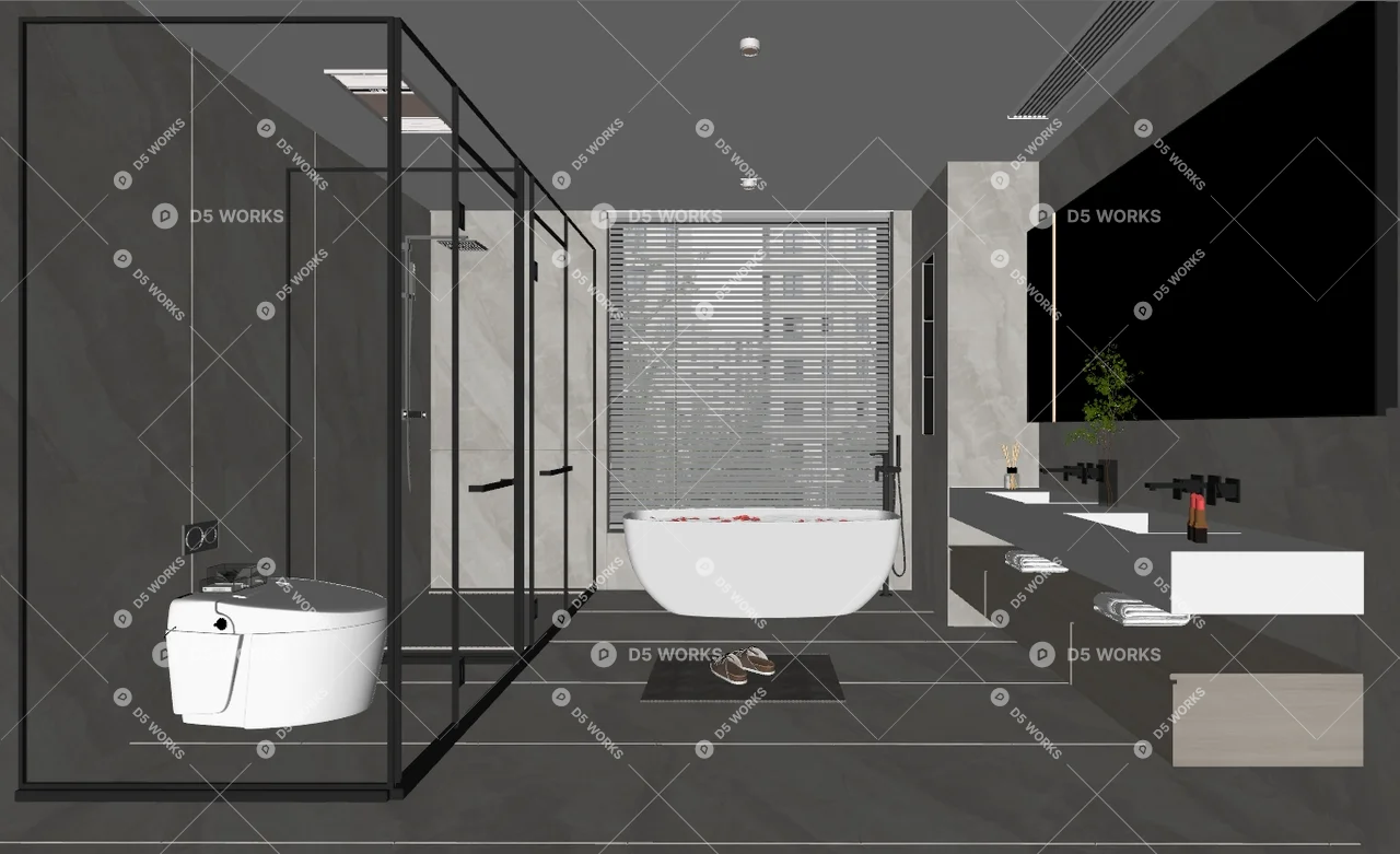 Modern Bathroom 3d model thumbnail 2
