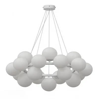 Clustered Frosted Glass Globe Chandelier 3d model