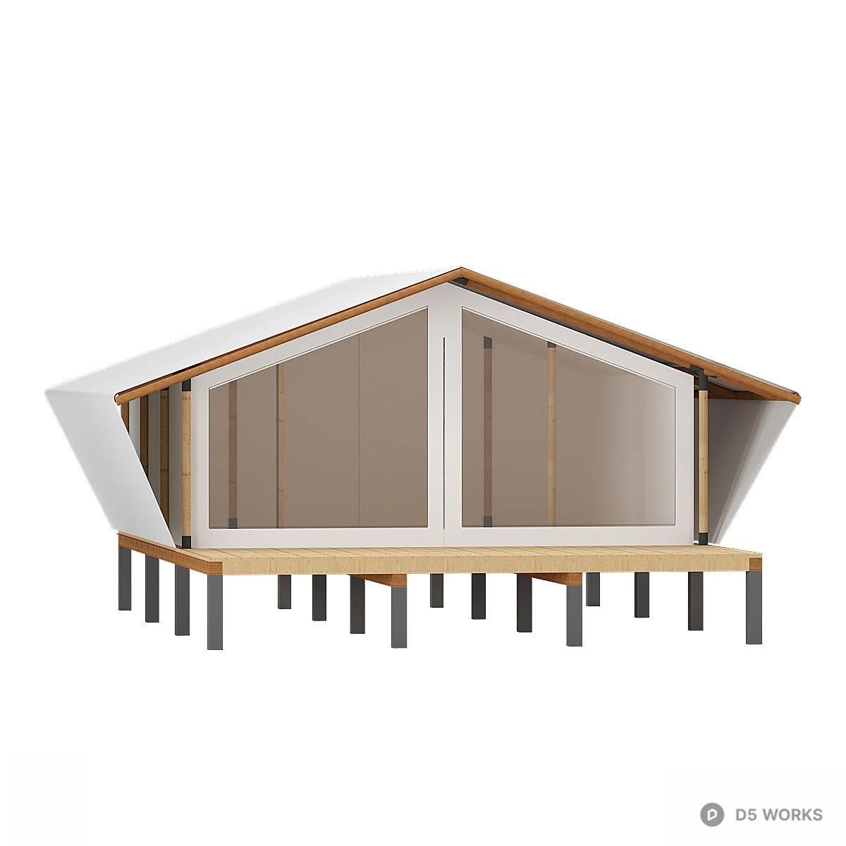 Modern Wooden Cabin 3d model - Image 1