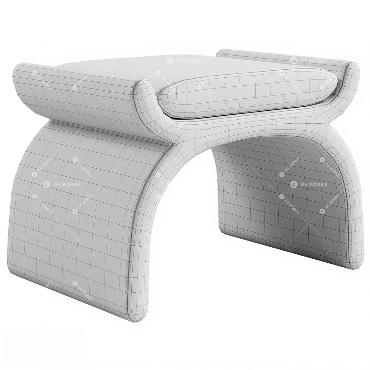 Contemporary Sitting Stool 3d model thumbnail 3