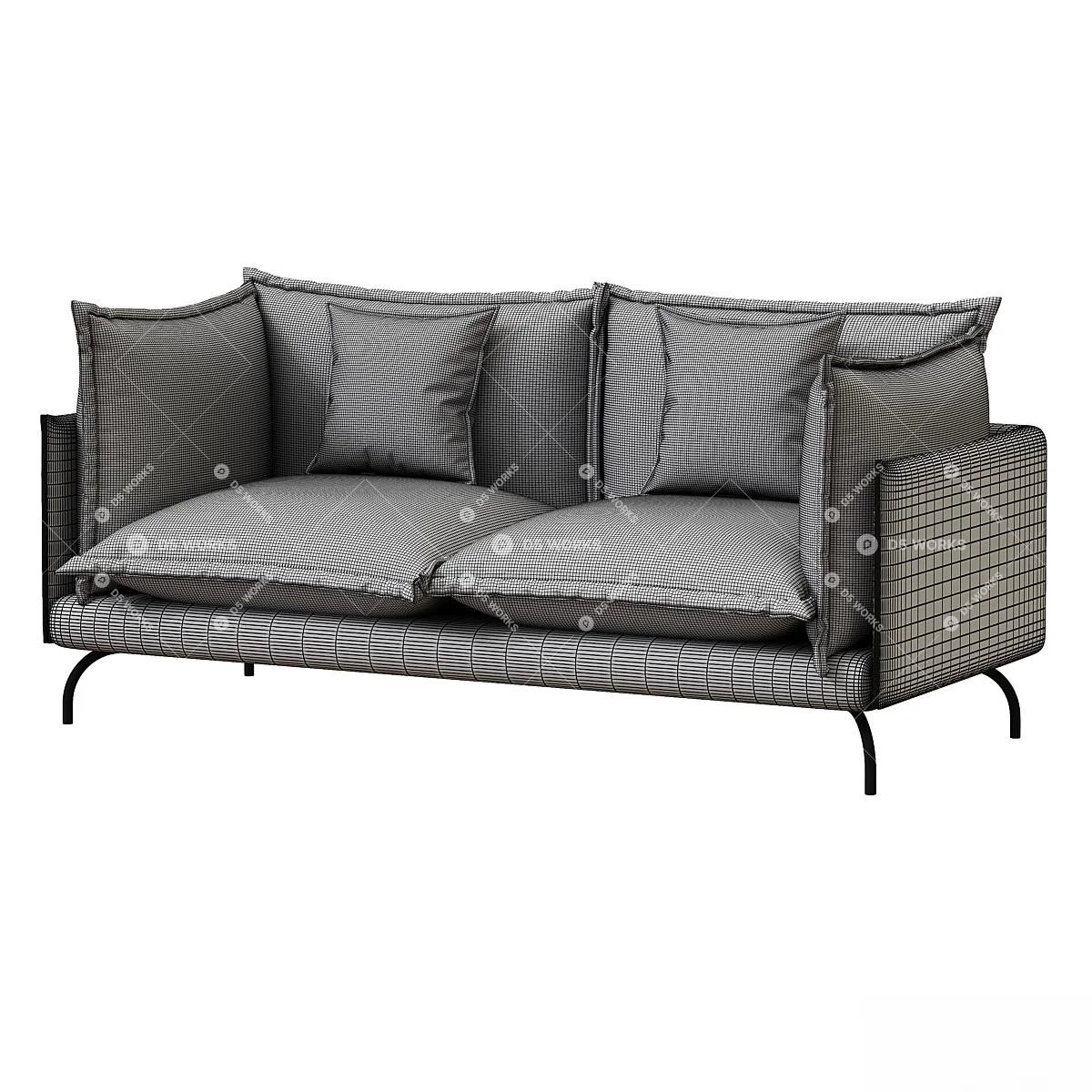Two-seater Sofa 3d model thumbnail 2