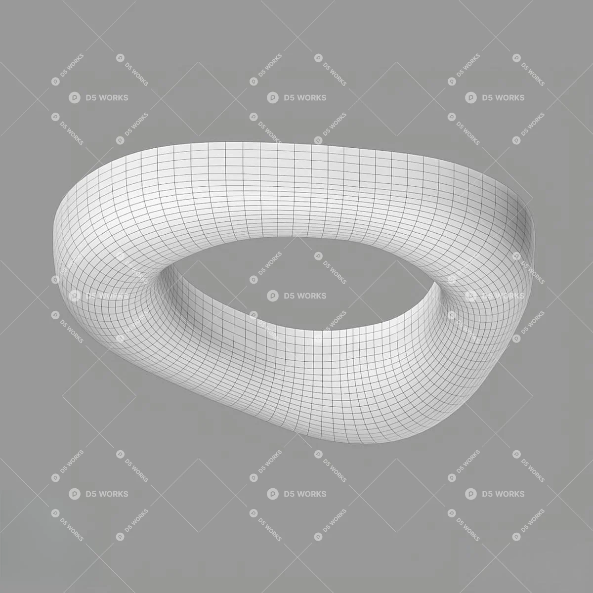 Contemporary Flush Mount Light 3d model thumbnail 2