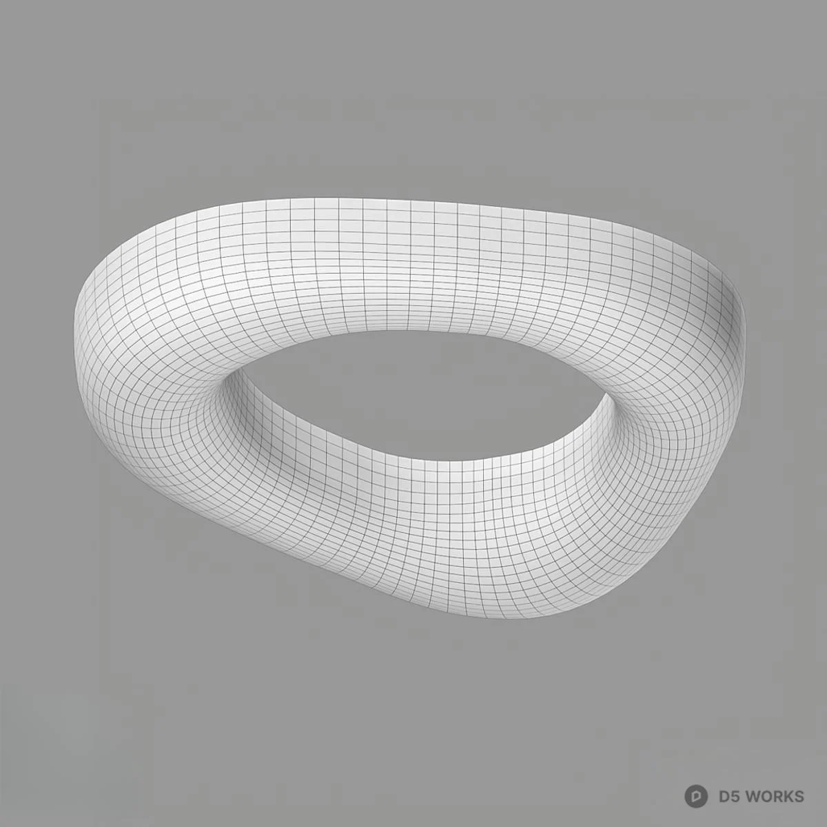 Minimalist Oval Ceiling Light 3d model thumbnail 2