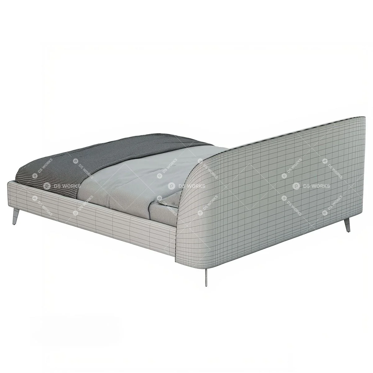 Double Bed 3d model thumbnail 7