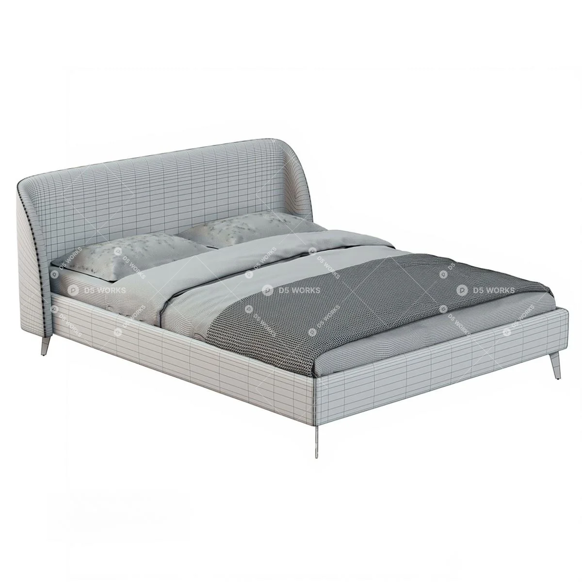 Double Bed 3d model thumbnail 6