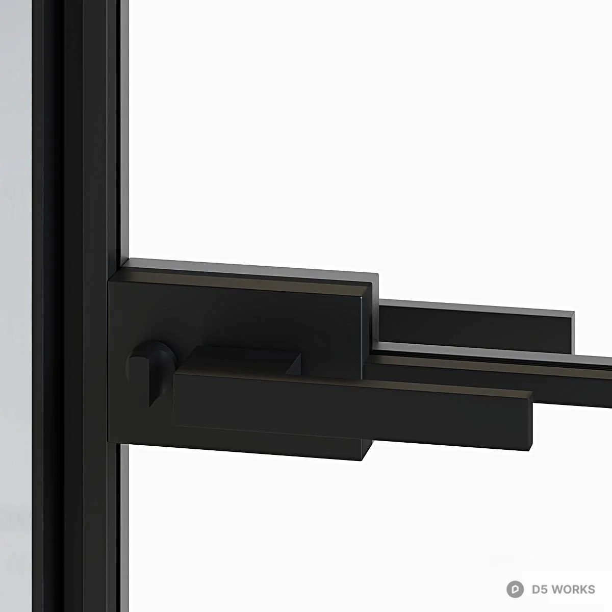 Minimalist Black Frame Single Door 3d model thumbnail 2