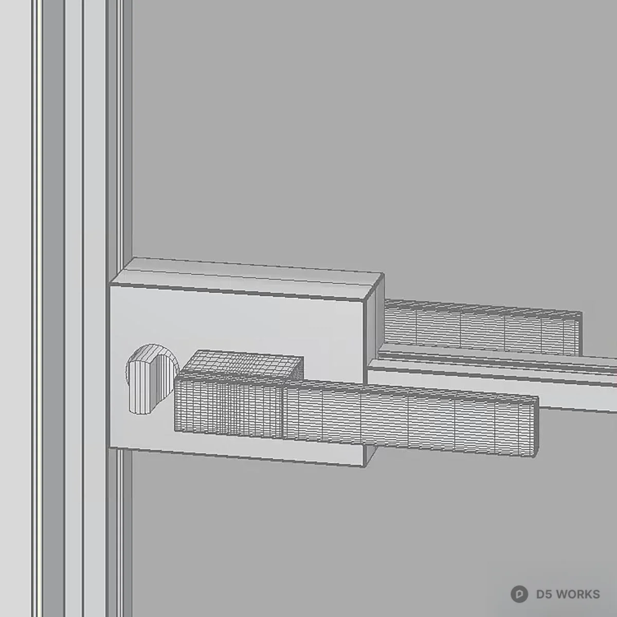 Minimalist Black Frame Single Door 3d model thumbnail 3