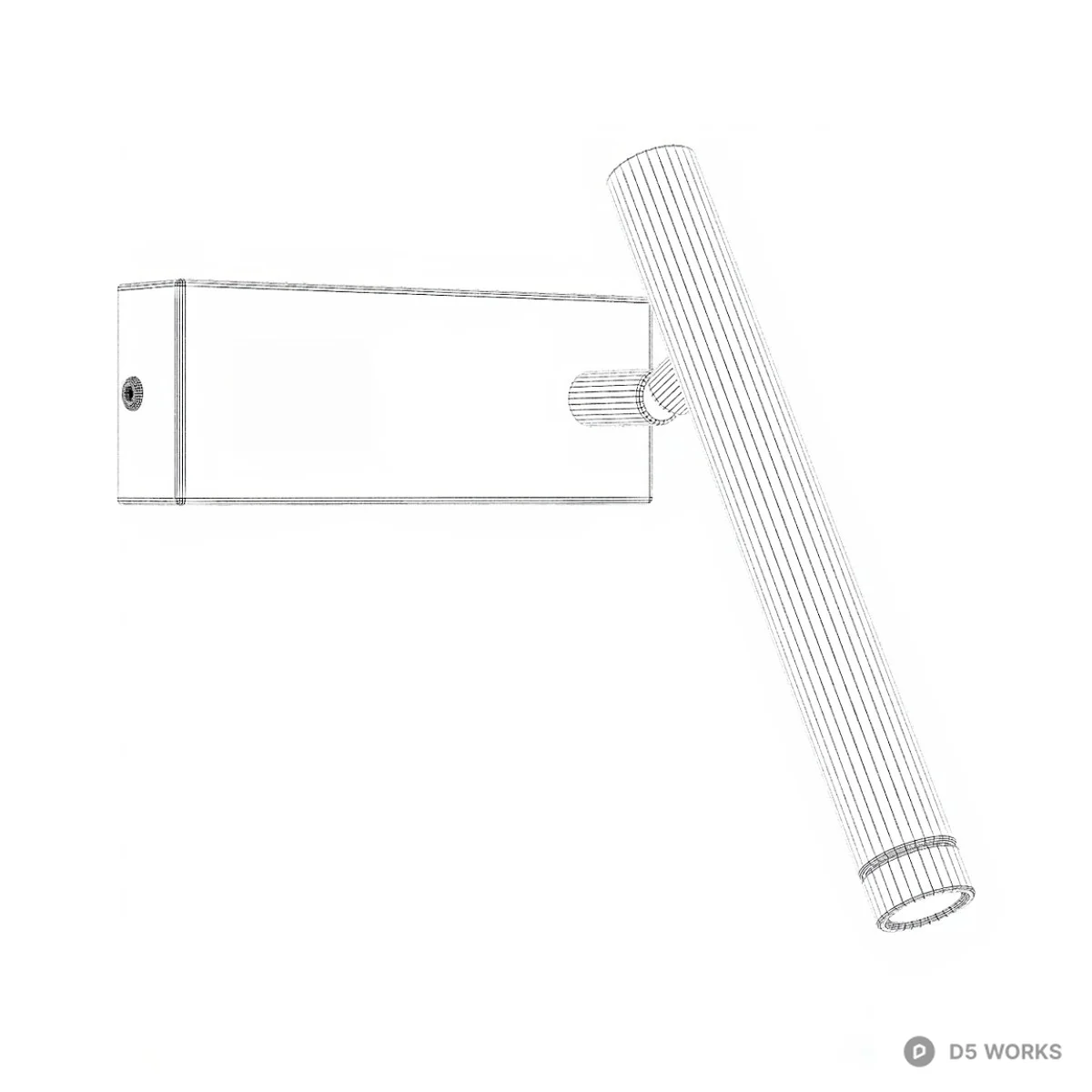 Brass Minimalist Wall Lamp 3d model thumbnail 2