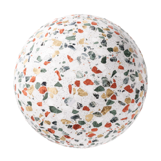 Terrazzo Red green floral terrazzo