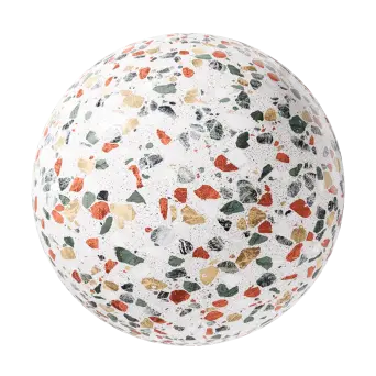 Red green floral terrazzo