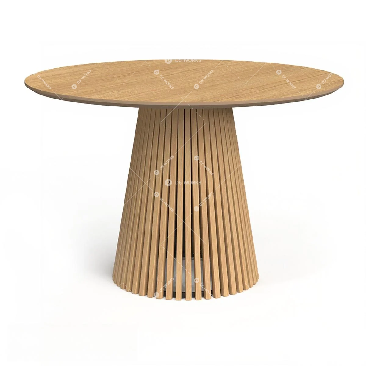 Wooden Dining Table 3d model thumbnail 3