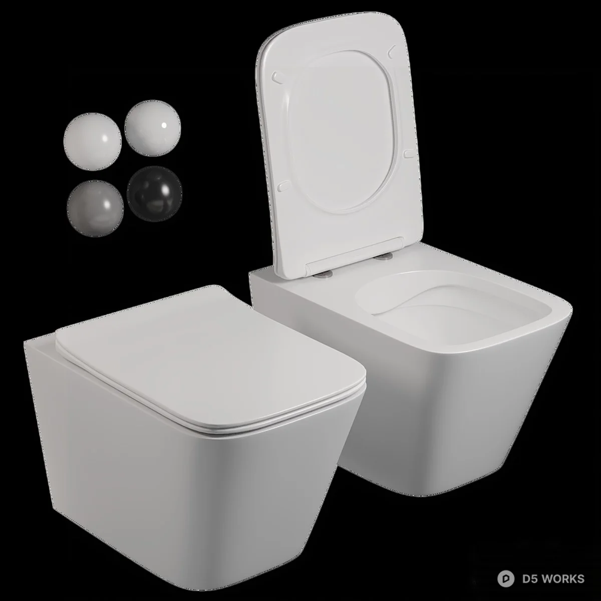 Wall Mounted Toilet 3d model thumbnail 2