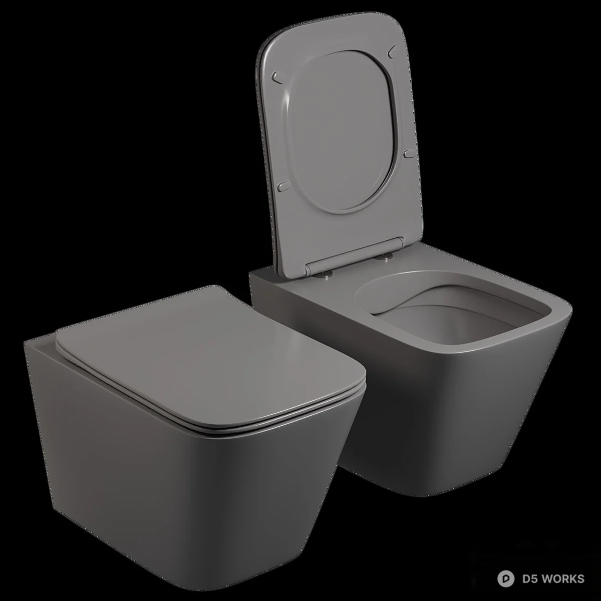 Wall Mounted Toilet 3d model thumbnail 3