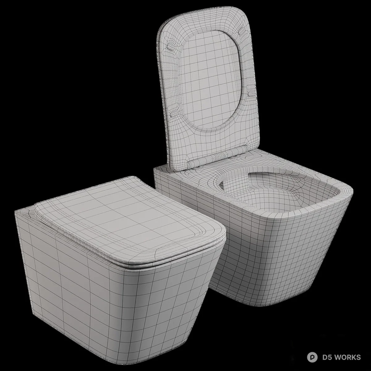 Wall Mounted Toilet 3d model thumbnail 4