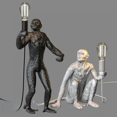 Monkey Sculpture Table Lamp 3d model