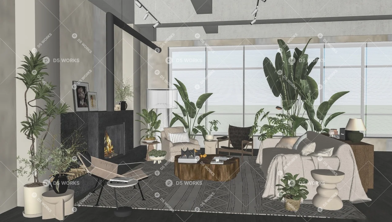 Home Living Room 3d model thumbnail 2