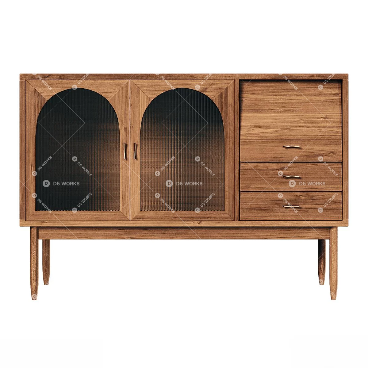 Mid-Century Modern Side Cabinet 3d model thumbnail 2