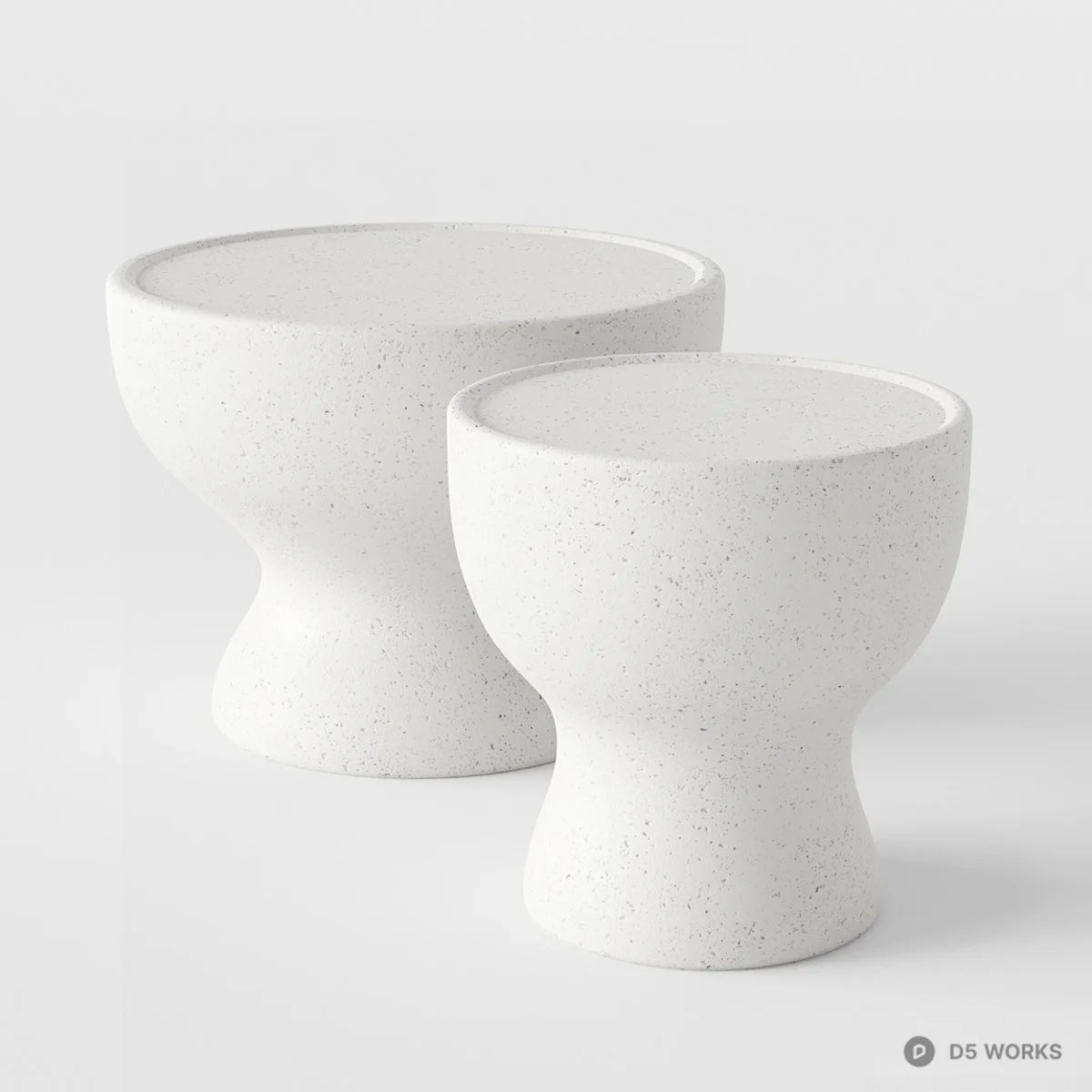 Speckled Ceramic Side Tables 3d model - Image 1