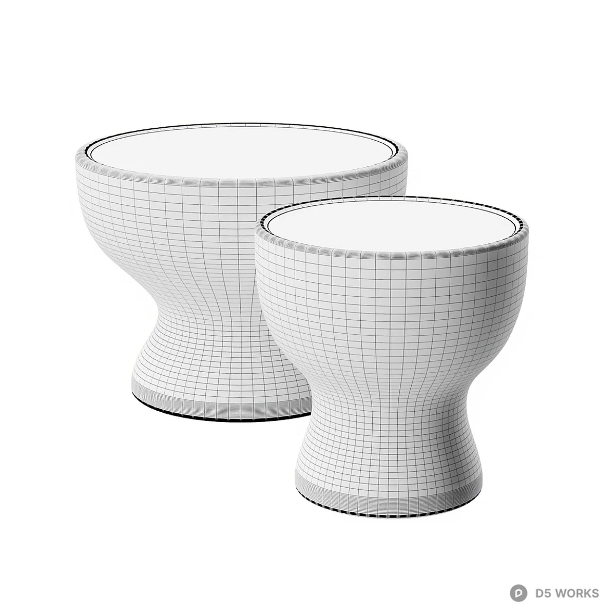 Speckled Ceramic Side Tables 3d model thumbnail 2