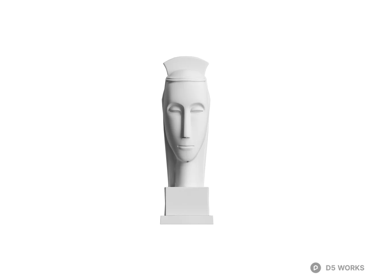 Abstract Head Sculpture On Pedestal 3d model thumbnail 2