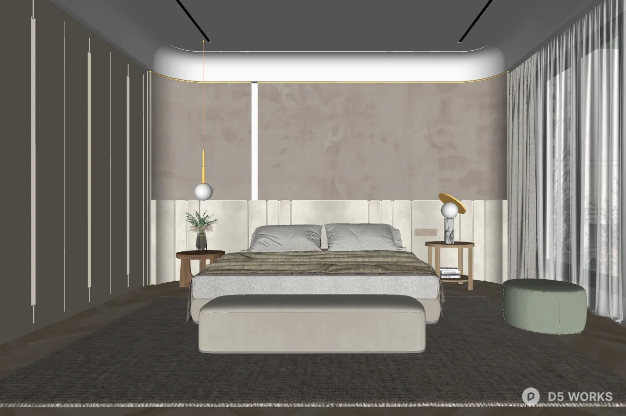 Modern Open Plan Living Dining Space 3d model thumbnail 2