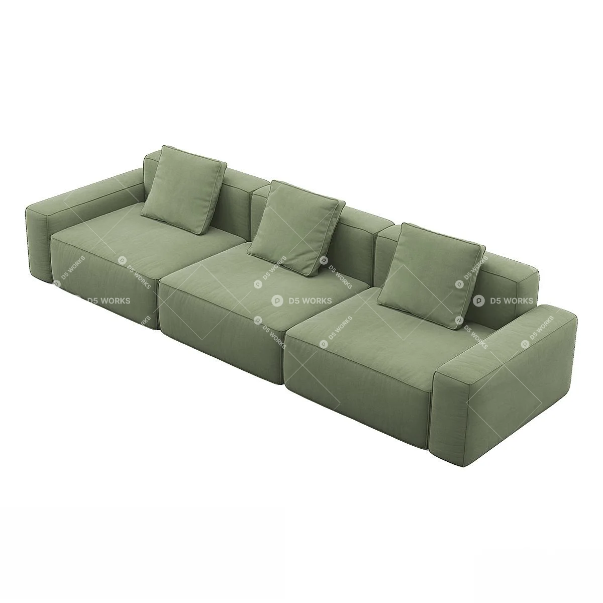 Three-seater Sofa 3d model thumbnail 2