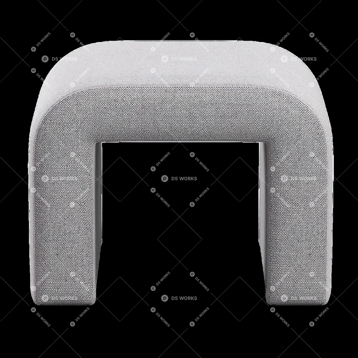 Organic Modern Sofa Stool 3d model thumbnail 2