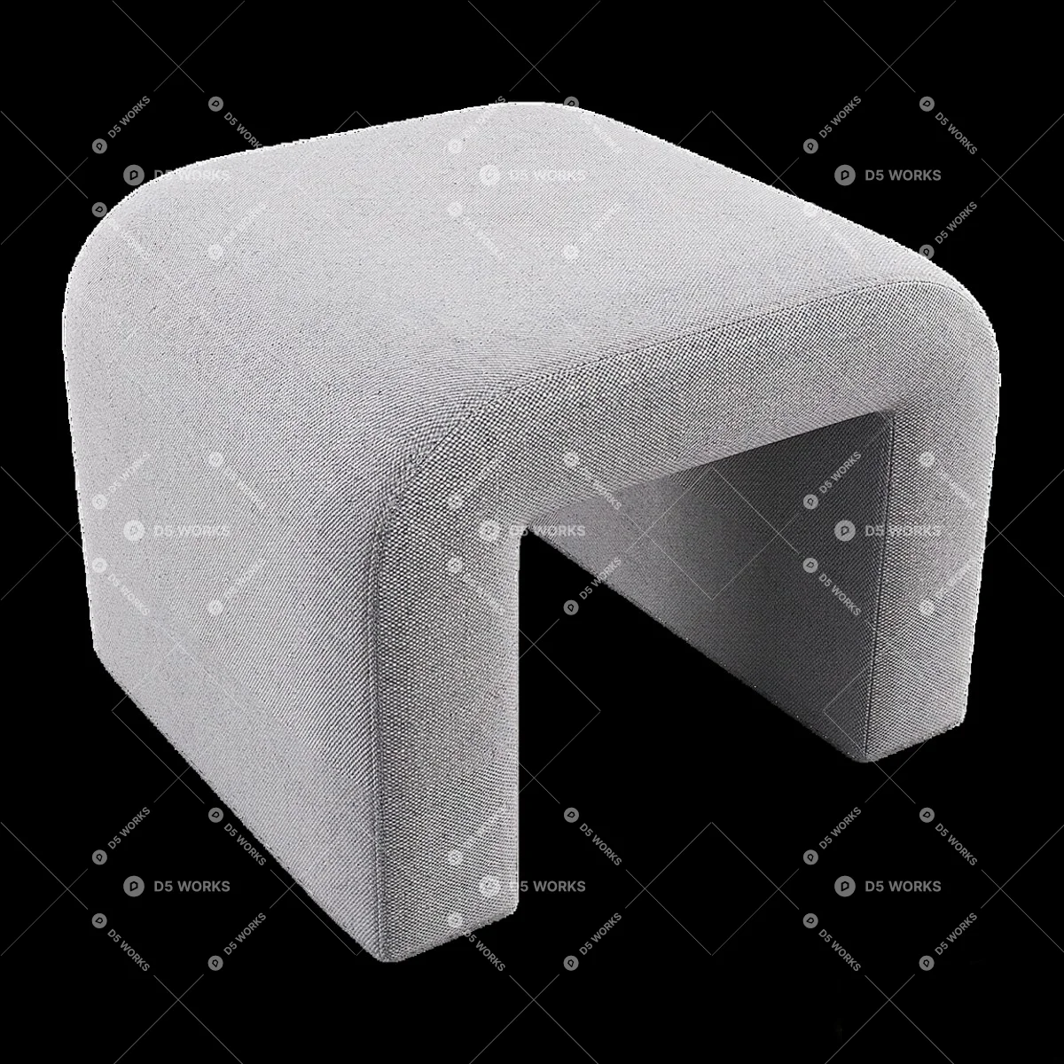 Organic Modern Sofa Stool 3d model thumbnail 3