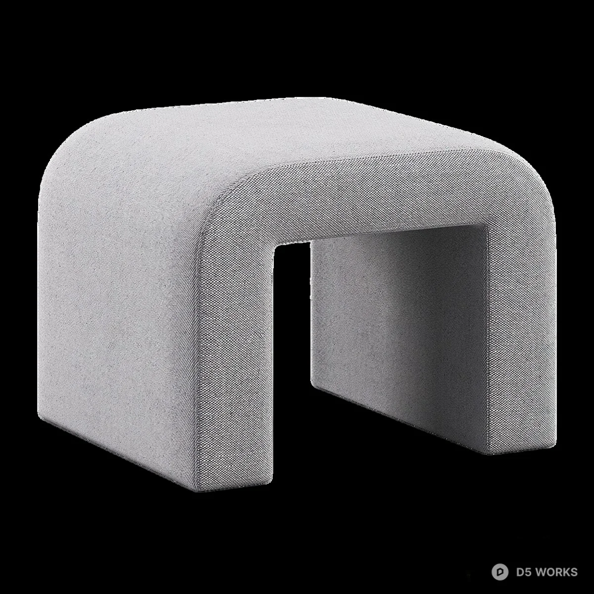 Minimalist Upholstered Stool 3d model - Image 1