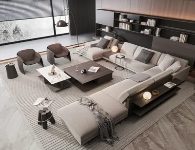 Modern Sofa & Side Table Set