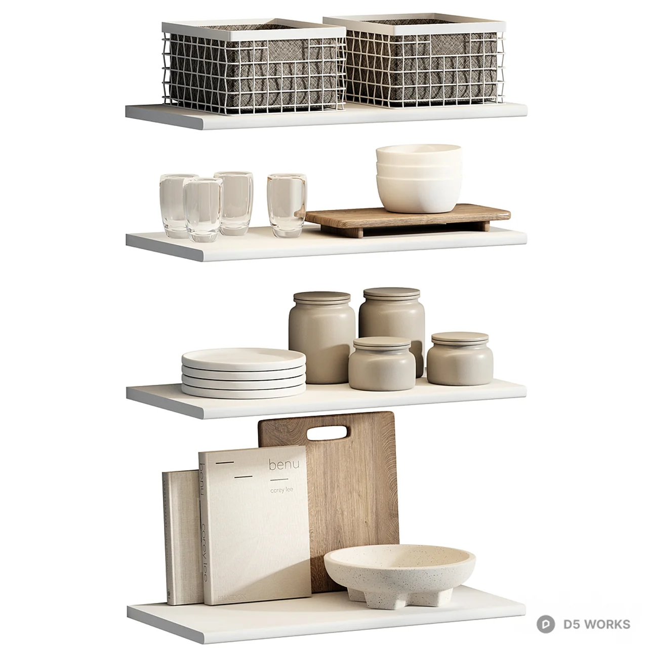 Minimalist Kitchenware Set 3d model thumbnail 2