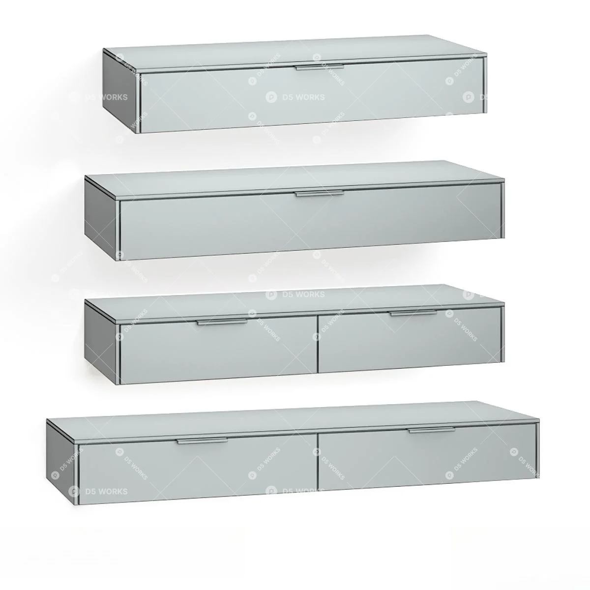 Scandinavian Wall Cabinet 3d model thumbnail 3