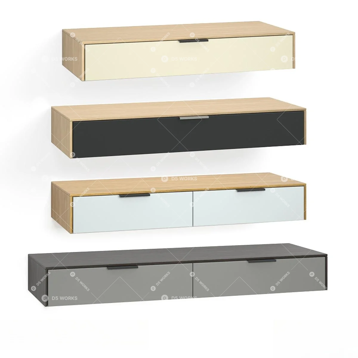 Scandinavian Wall Cabinet 3d model - Image 1