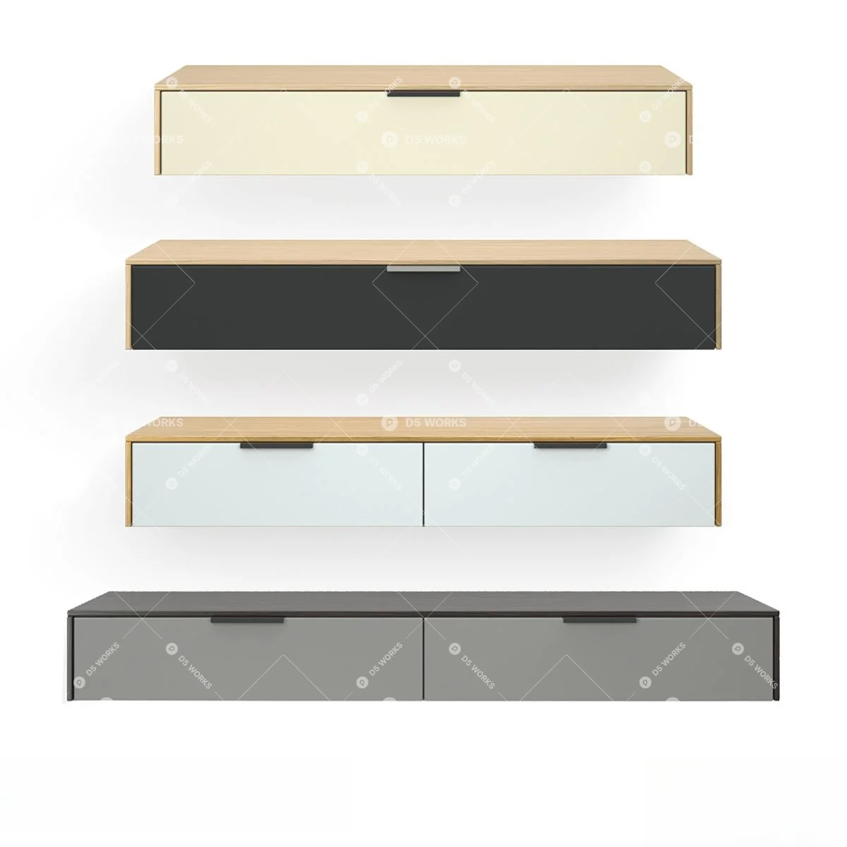 Scandinavian Wall Cabinet 3d model thumbnail 2