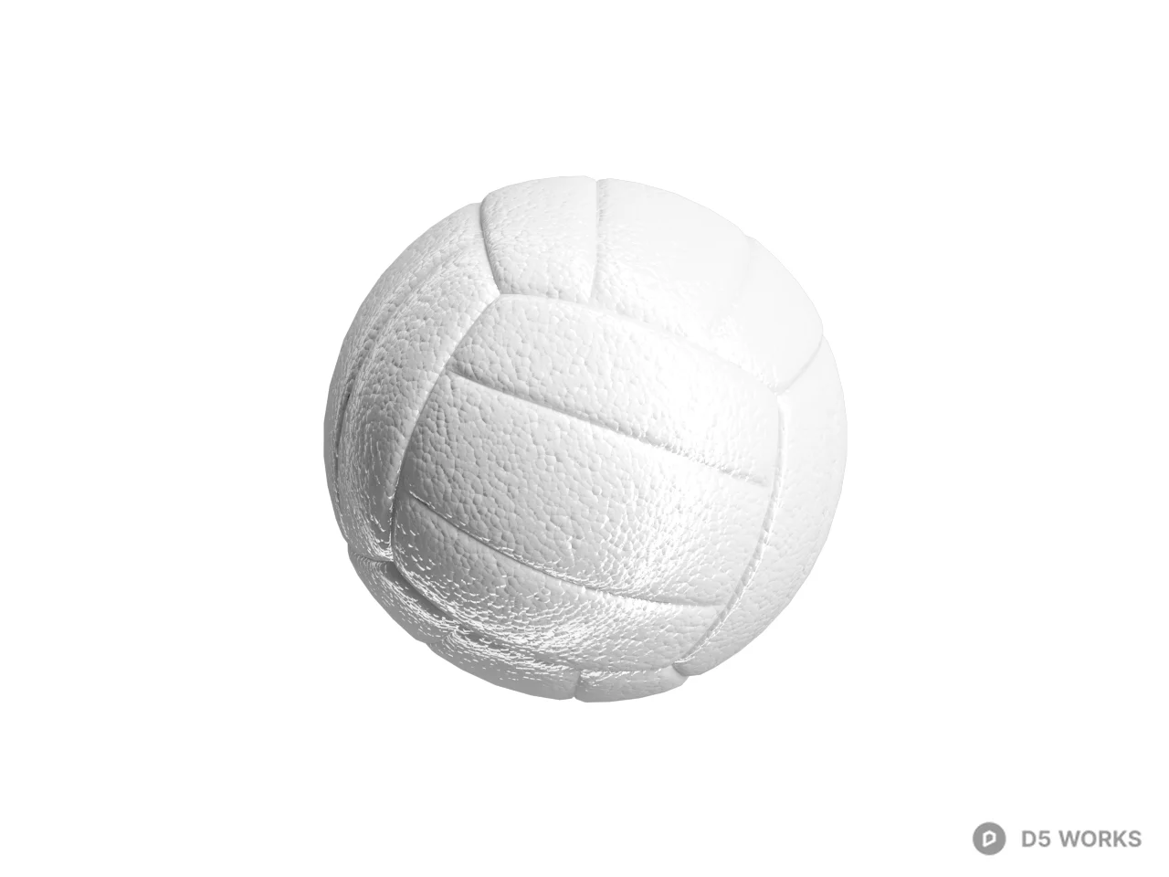 White Volleyball With Textured Surface 3d model thumbnail 2