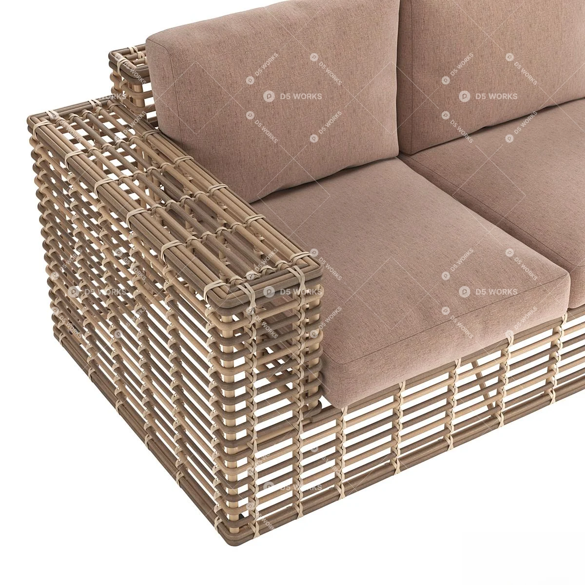 Southeast Asian Outdoor Sofa 3d model thumbnail 3