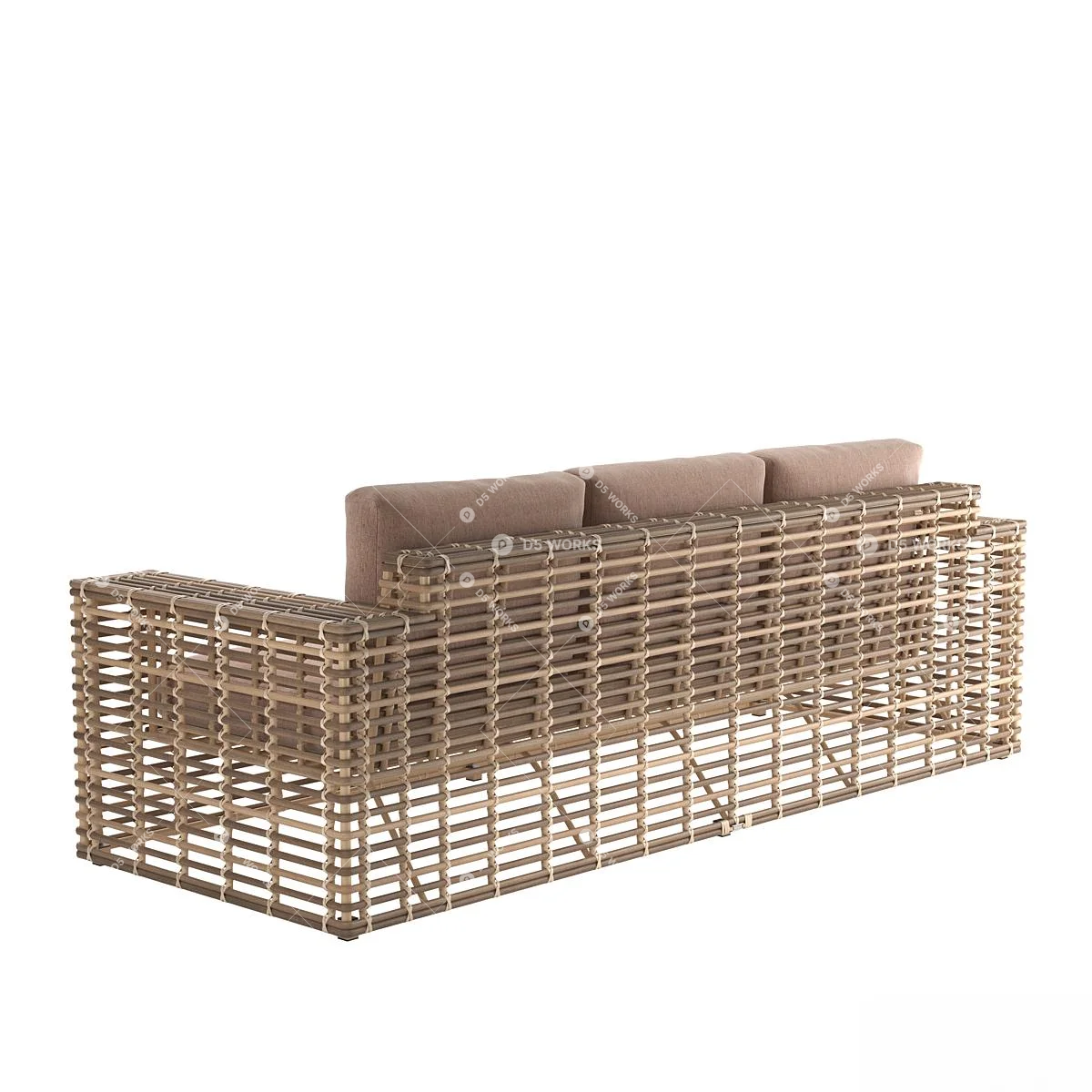 Southeast Asian Outdoor Sofa 3d model thumbnail 2