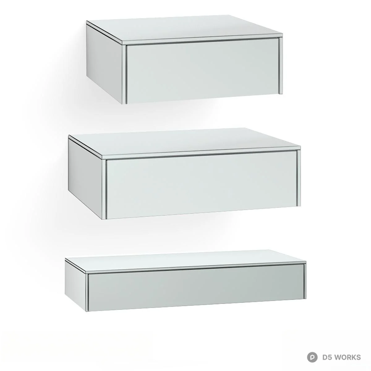 Minimalist Wall-Mounted Cabinet 3d model thumbnail 3