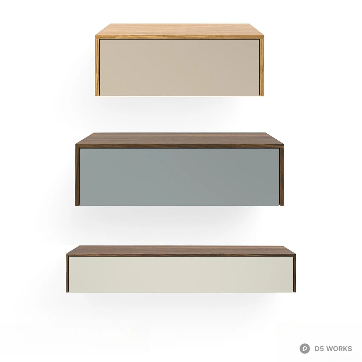 Minimalist Wall-Mounted Cabinet 3d model thumbnail 2