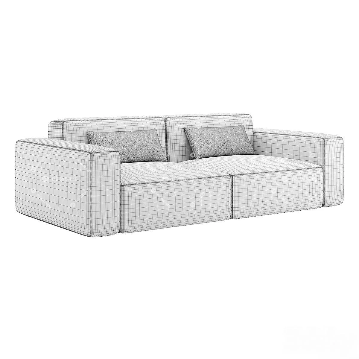 Three-seater Sofa 3d model thumbnail 3