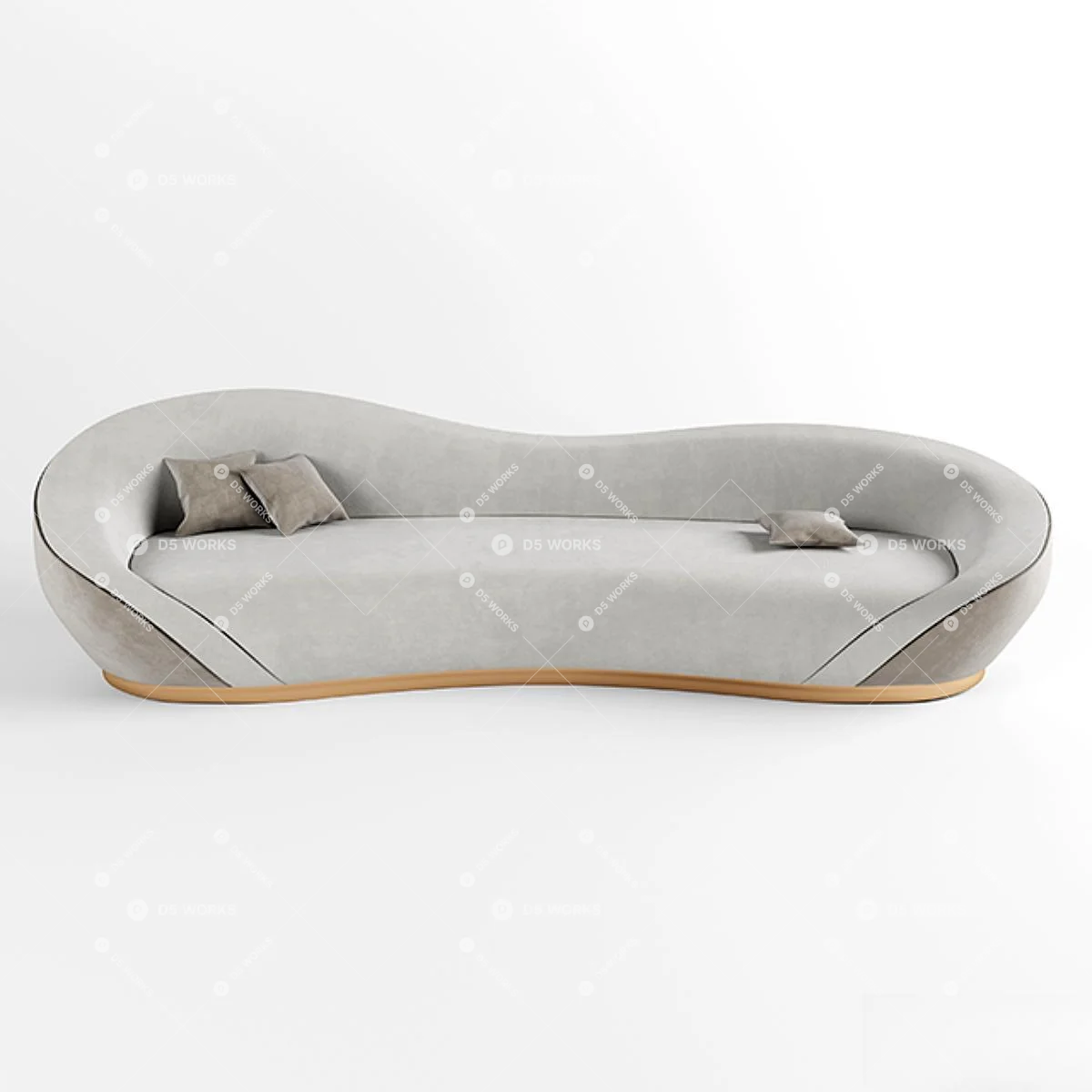 Contemporary Three-seater Sofa 3d model thumbnail 3