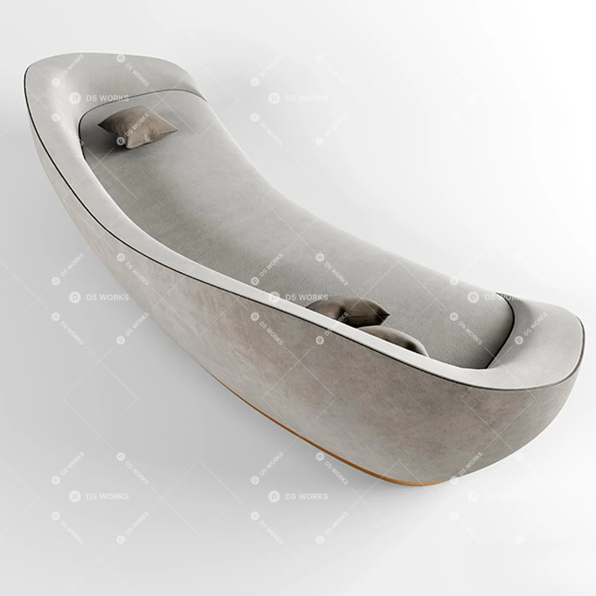 Contemporary Three-seater Sofa 3d model thumbnail 4